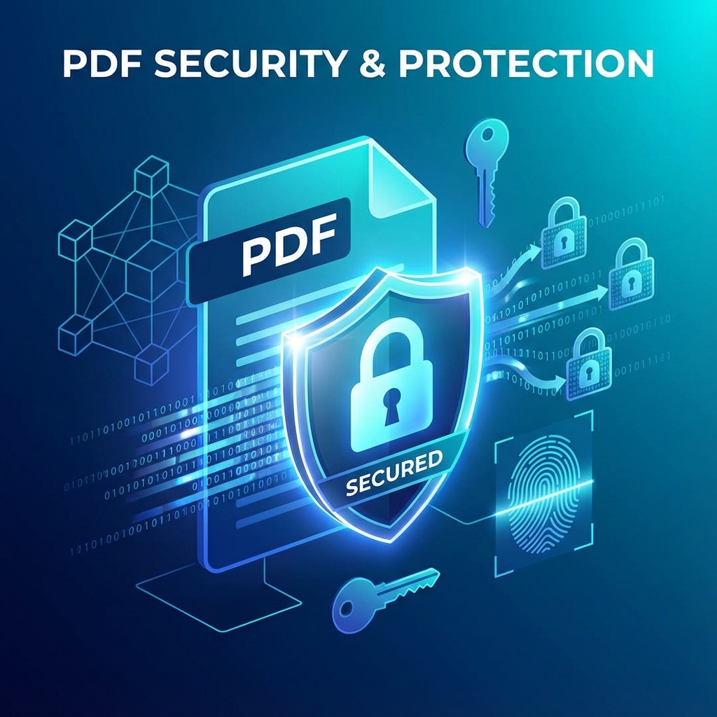 PDF security and protection illustration